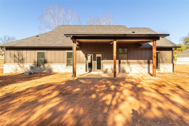 rear view of property with a patio