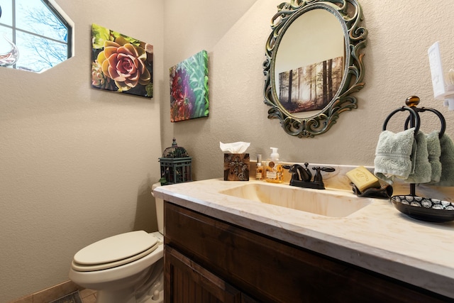 bathroom with toilet and vanity