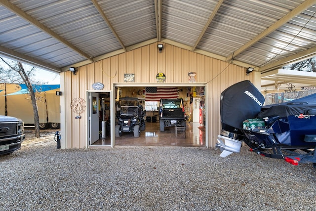 view of garage