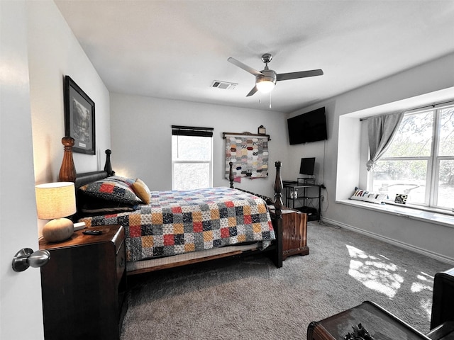 407 W Saunders St, Trenton, TX 75490 - bedroom featuring carpet flooring, baseboards, and ceiling fan