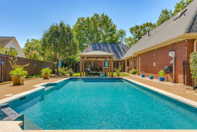 view of pool with a gazebo