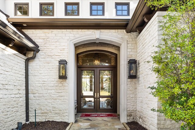 doorway to property with french doors