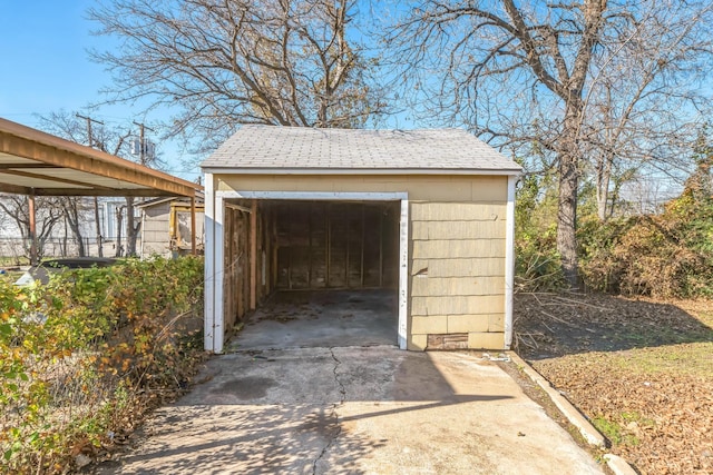 view of garage