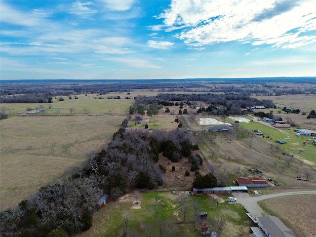 aerial view with a rural view