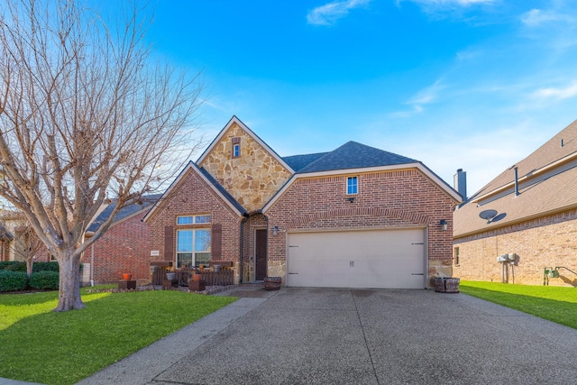 front of property featuring a garage and a front yard