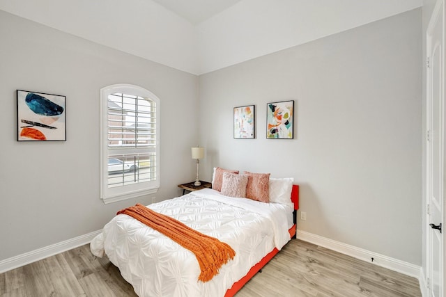 bedroom featuring light wood-type flooring