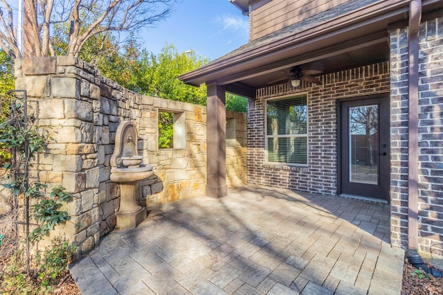 view of patio / terrace with ceiling fan