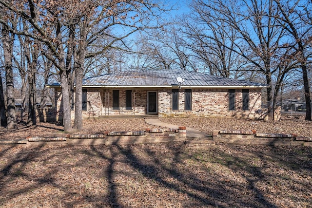 view of single story home