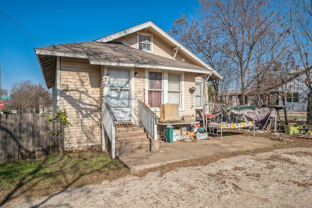 view of front of home featuring a trampoline