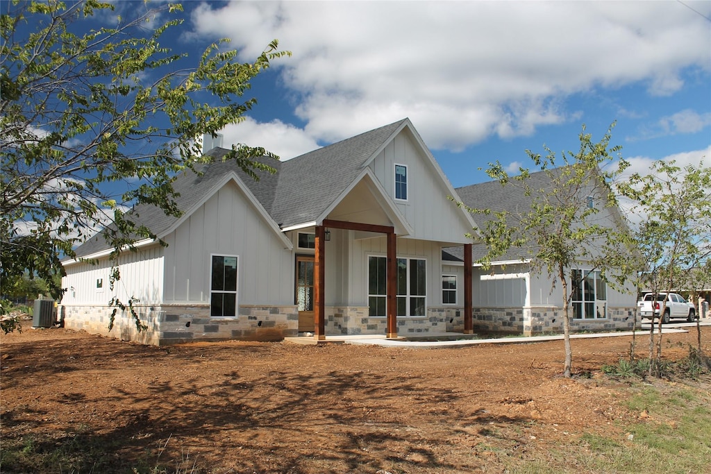 view of front of house featuring central AC unit