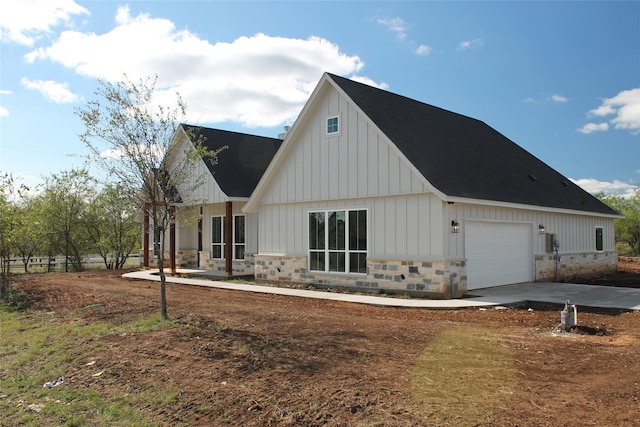 exterior space featuring a garage