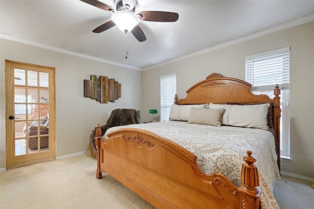 503 Mockingbird St, Bonham, TX 75418 - sitting room featuring a ceiling fan, light colored carpet, and ornamental molding