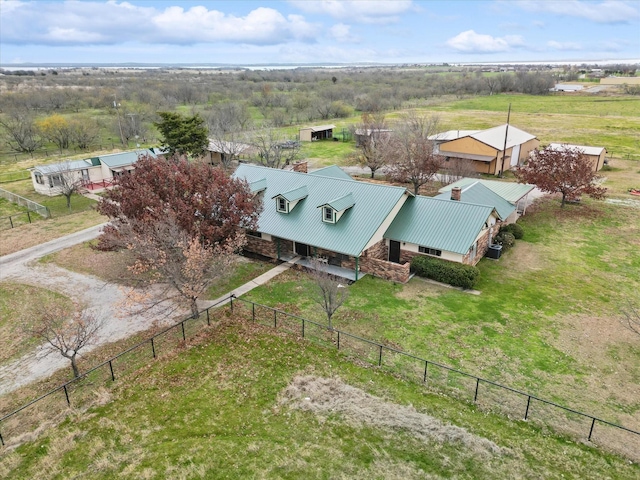 drone / aerial view featuring a rural view