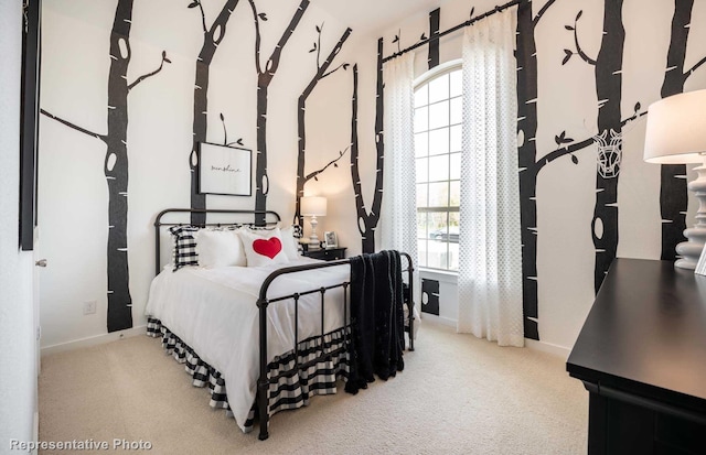 carpeted bedroom with multiple windows