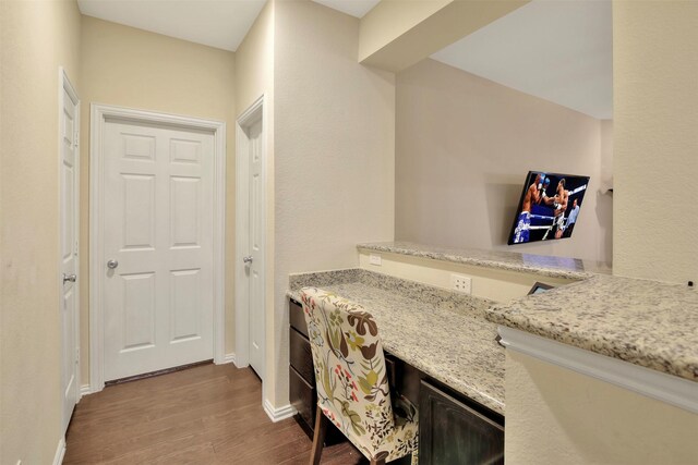 office space with hardwood / wood-style flooring