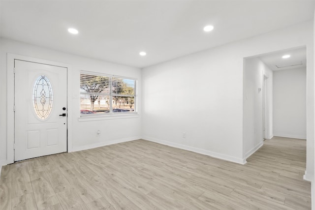 entrance foyer featuring light wood-type flooring