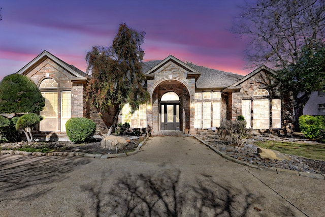 view of front of house with french doors