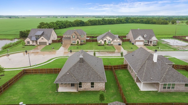 birds eye view of property with a residential view