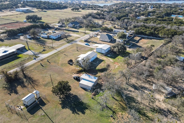 aerial view with a rural view