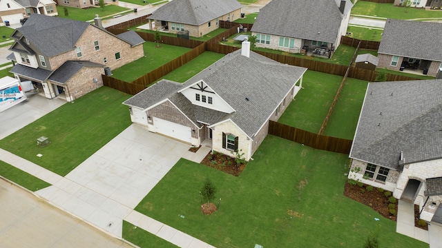 bird's eye view with a residential view