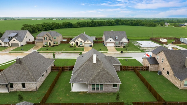 bird's eye view with a residential view