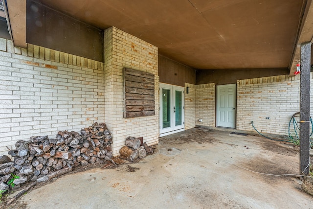 view of patio featuring french doors