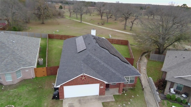 bird's eye view with a rural view