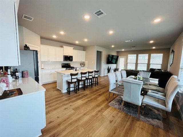 living room featuring light hardwood / wood-style flooring