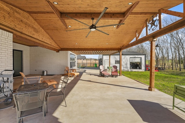 view of patio / terrace with ceiling fan