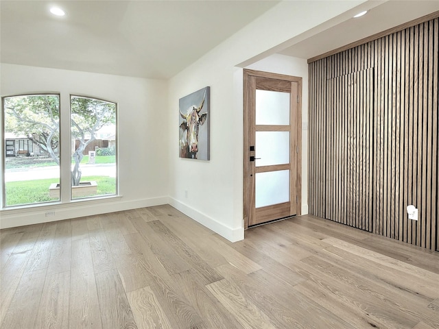 foyer featuring light hardwood / wood-style floors and a wealth of natural light