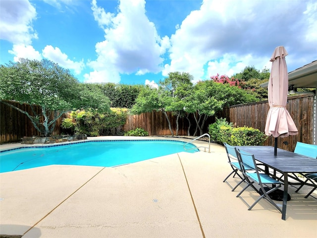 view of pool featuring a patio