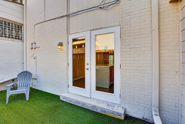 view of exterior entry with french doors