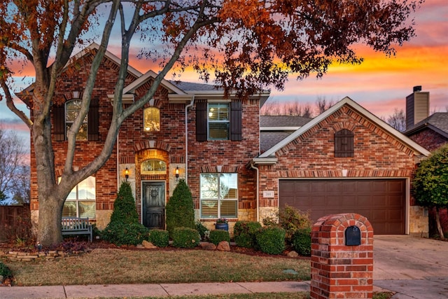 view of front of house featuring a garage