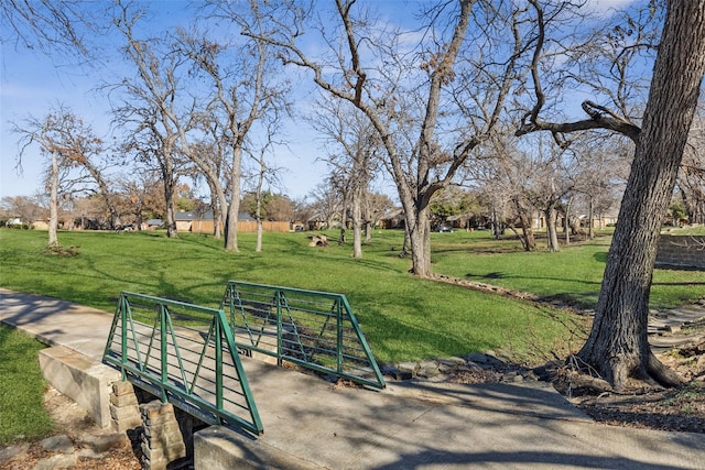 view of home's community with a lawn