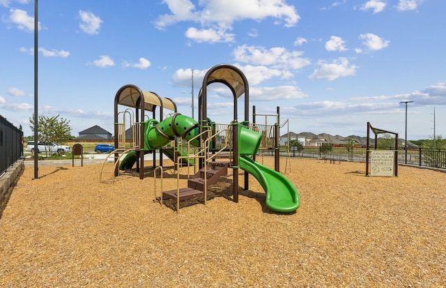 community play area with fence