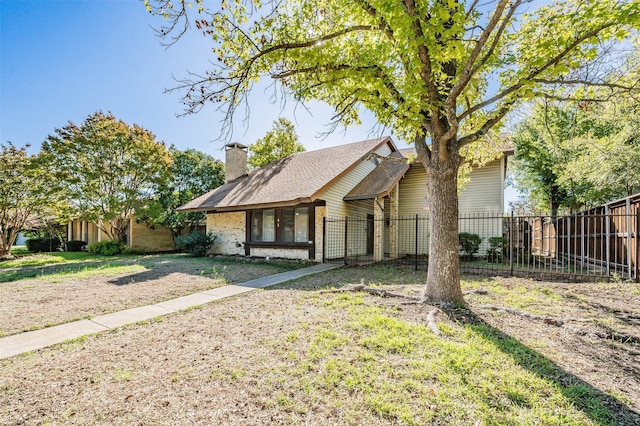 view of single story home