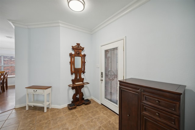 foyer entrance with ornamental molding