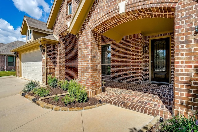 entrance to property with a garage