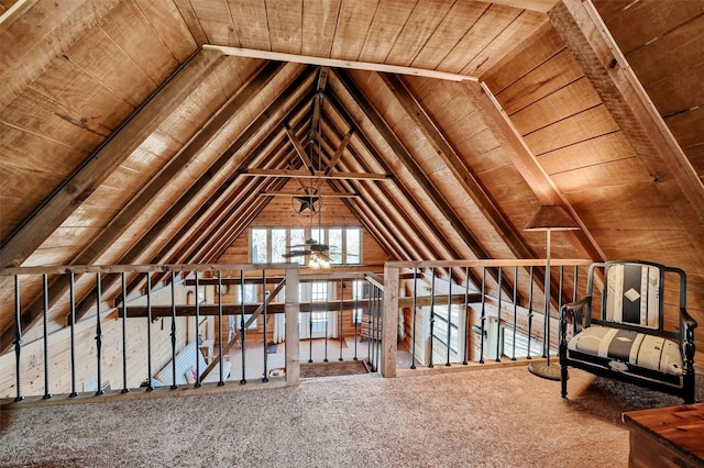 view of unfinished attic