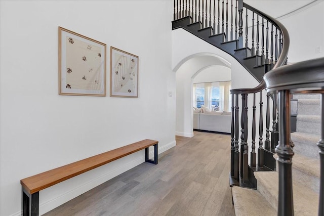 entrance foyer featuring hardwood / wood-style floors