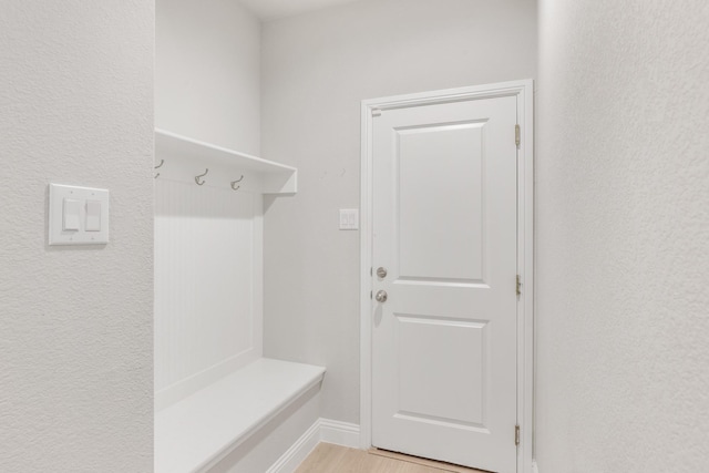 mudroom featuring light hardwood / wood-style floors