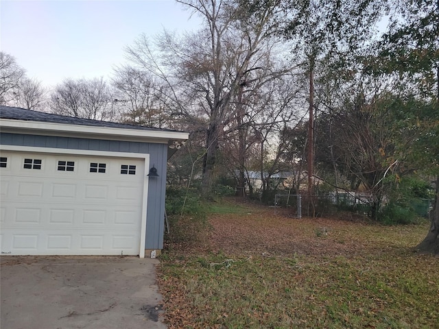 view of garage