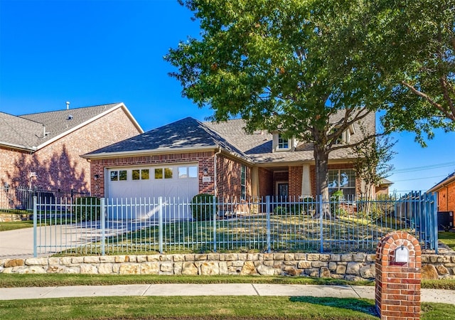 ranch-style home with a garage