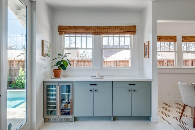 bar featuring beverage cooler