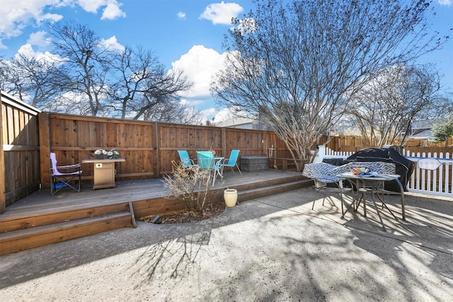 view of patio featuring a deck