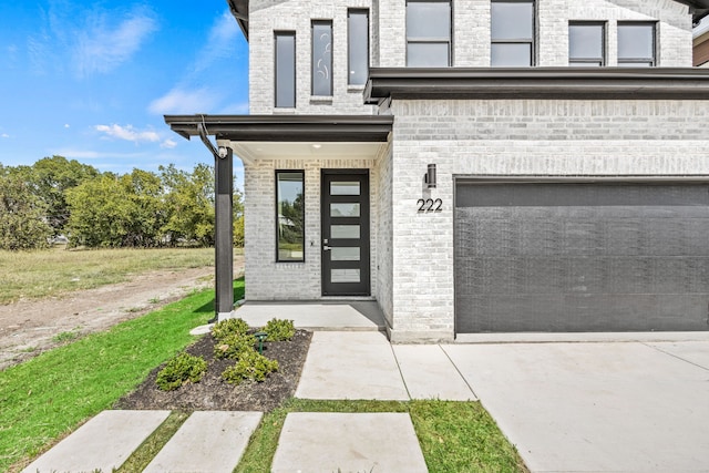 entrance to property with a garage