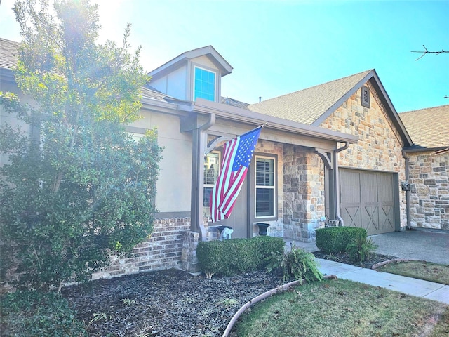 view of front of house with a garage