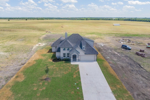 aerial view with a rural view