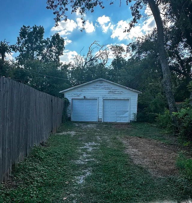 view of garage