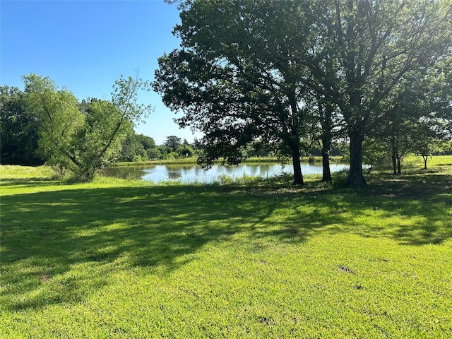 view of yard featuring a water view